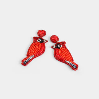 Cardinal Beaded Earring - Red