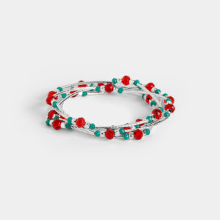 Christmas Stretch Bracelet Stack - Red/Green