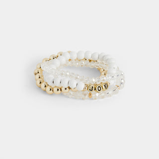 Christmas Joy Bracelet Stack - White