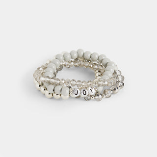 Christmas Joy Bracelet Stack - Silver