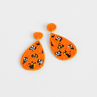 Ghost Friends Beaded Earring - Orange