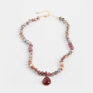 Chaya Necklace - Red/Plum