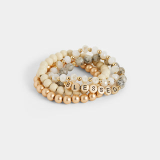 Beaded Blessed Bracelet - White