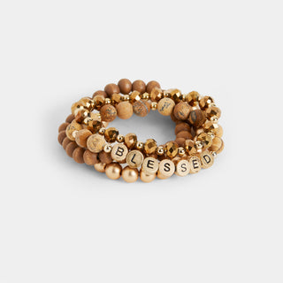 Beaded Blessed Bracelet - Natural