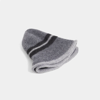 Felted Peruvian Striped Hat - Grey