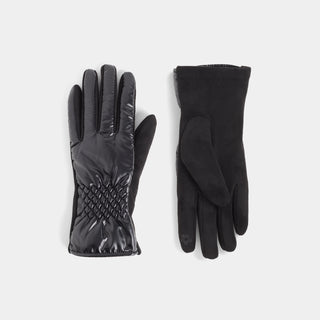 Puffer Pucker Wrist Touchscreen Gloves - Black