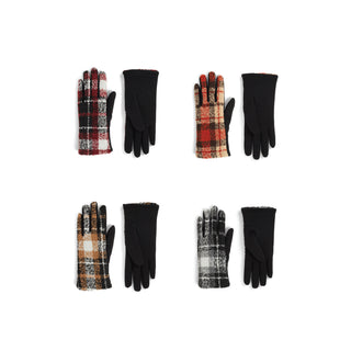 Textured Plaid Touchscreen Gloves Assortment Pack