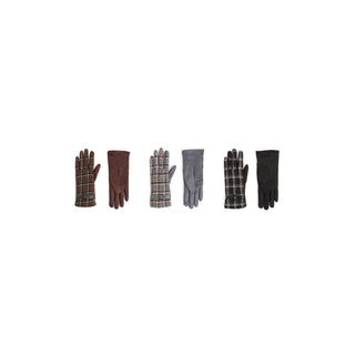 Belted Plaid Touchscreen Gloves Assortment Pack