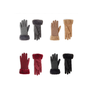 Fur Cuff Quilt Touchscreen Gloves Assortment Pack