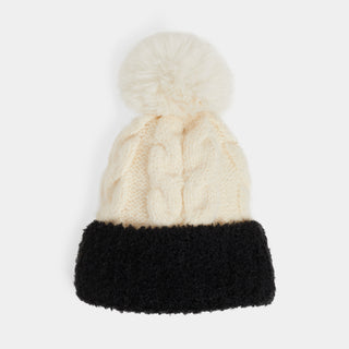 Colorblock Hat - Cream/Black