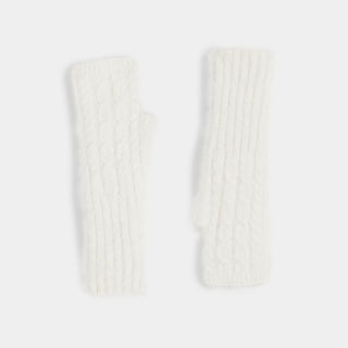 Cable Fingerless - Winter White