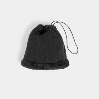 Convertible Snood with Black Sherpa - Black