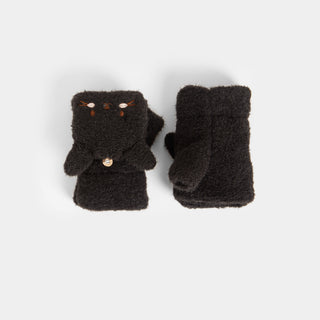 Peekaboo Cat Fingerless Gloves - Black