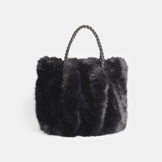 Priscilla Faux Fur Tote - Black