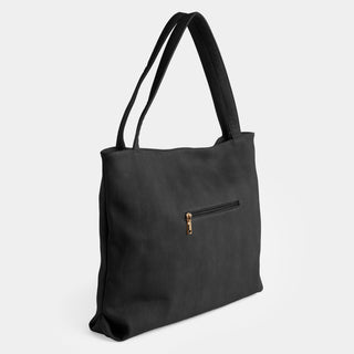 Molly Ribbed Tote - Black