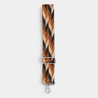 Interchangeable Bag Strap - Brown Offset Chevron