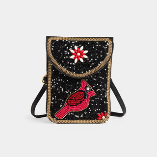 Artisan Beaded Clutch + Crossbody - Cardinal