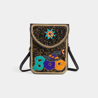 Artisan Beaded Clutch + Crossbody - Witchy Boo