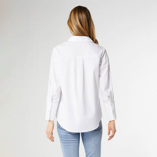 Meredith Button-Up Boyfriend Shirt - White