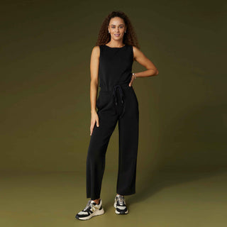 Hilarie Super Soft Romper with Pockets - Black