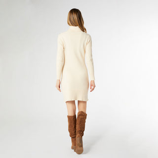 Catalina Roll Neck Sweater Dress - Cream