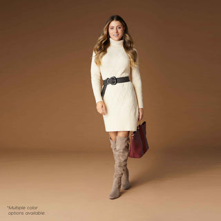 Catalina Roll Neck Sweater Dress - Cream