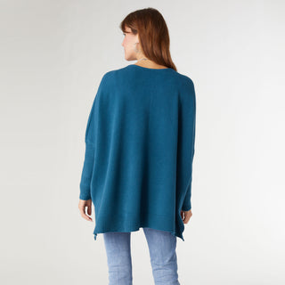 Heavenly-Luxe Relaxed Cable Knit Sweater - Dark Teal