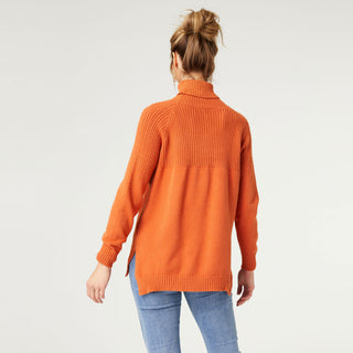 Dafne Cable Accent Sweater - Pumpkin