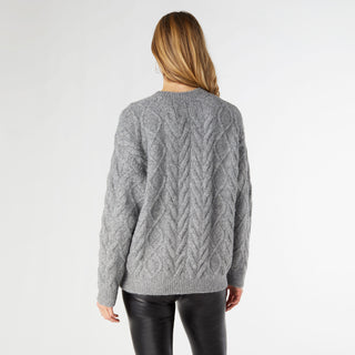 Casper Cable Knit Sweater - Light Heather Grey