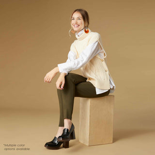 Leora Sweater Vest with Side Buttons - Cream