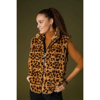 Ronan Faux Fur Vest - Cheetah