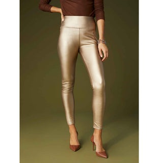 Alexi Faux Leather Legging - Metallic Taupe