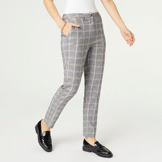 Wylda Stretch Plaid Pant - Black/Cream