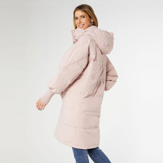 Vale Relaxed Down Puffer Jacket with Hood - Dusty Rose