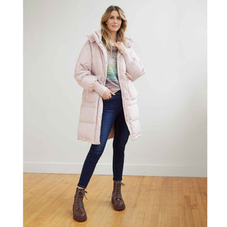 Vale Relaxed Down Puffer Jacket with Hood - Dusty Rose