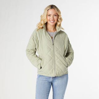 Hadley Diamond Quilted Jacket - Seafoam