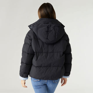 Tinsley Down Puffer Jacket with Removable Hood - Black