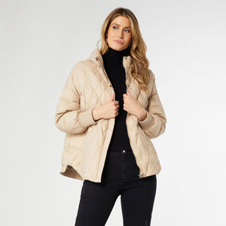 Londyn Relaxed Down Quilted Jacket - Beige