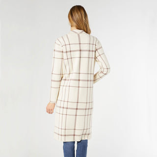 Juliana Double Knit Long Coat - Cream/Mushroom