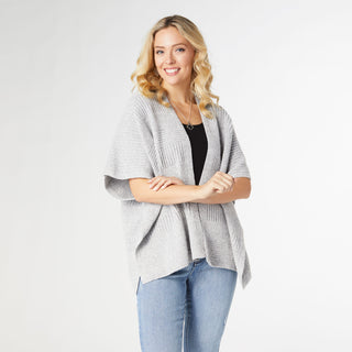 Neve Rib Knit Stripe Cardigan - Oatmeal