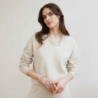 Melanie V-Neck Sweater - Oatmeal