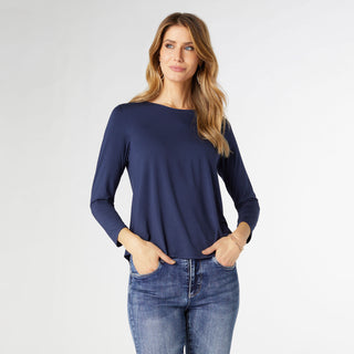 Erin Long Sleeve Tee - Dark Navy