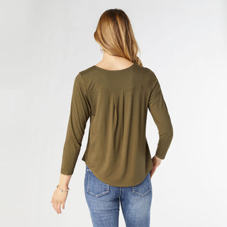 Erin Long Sleeve Tee - Olive Night