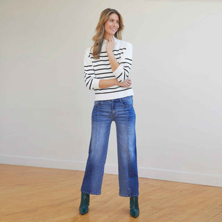 EverStretch Wide Leg Dual Wash - Medium Denim