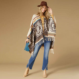 EverStretch Flare with Crossover Fringe Bottom - Medium Denim