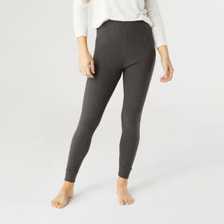 Weekend Brushed Ribbed Cuff Leggings - Charcoal