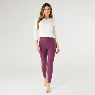 Weekend Brushed Ribbed Cuff Leggings - Berry