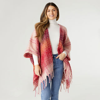 Abigail Supersoft Tie Waist Ruana - Pink