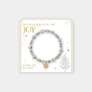 Joyful Christmas Stretch Bracelet - Silver