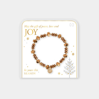 Joyful Christmas Stretch Bracelet - Bronze